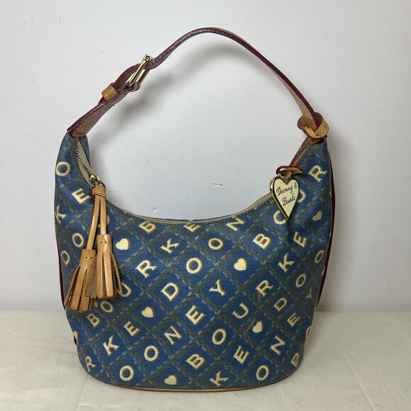 Dooney & Bourke Vintage Y2K Spellout Heart Print Small Bucket Bag Shoulder Purse - Picture 4 of 16